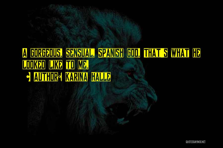 Karina Halle Quotes: A Gorgeous, Sensual, Spanish God. That's What He Looked Like To Me.