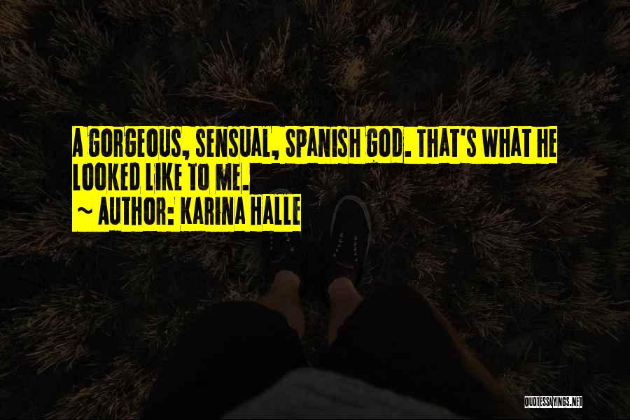 Karina Halle Quotes: A Gorgeous, Sensual, Spanish God. That's What He Looked Like To Me.