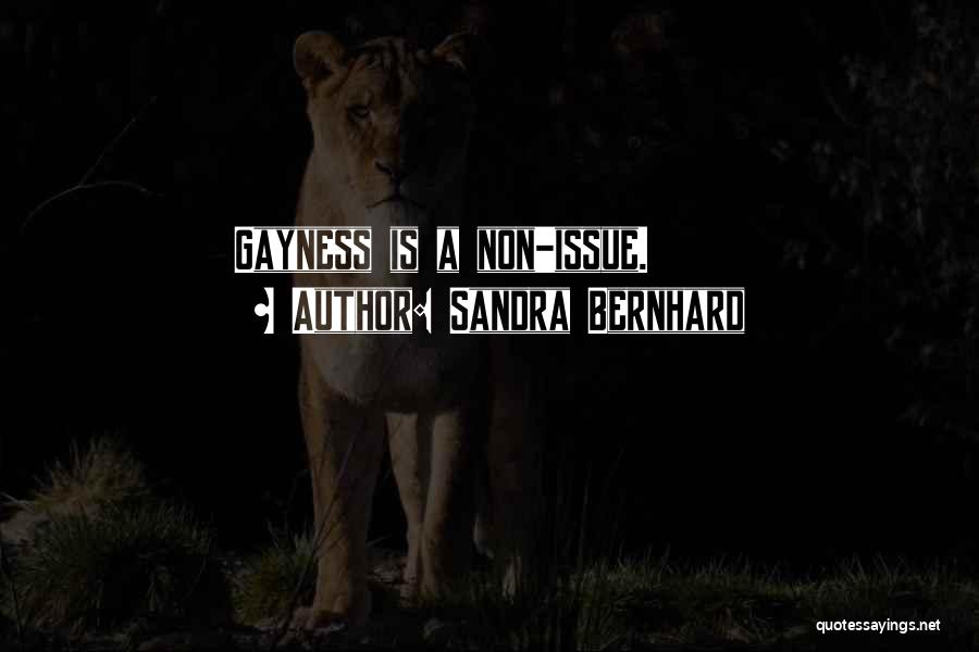 Sandra Bernhard Quotes: Gayness Is A Non-issue.