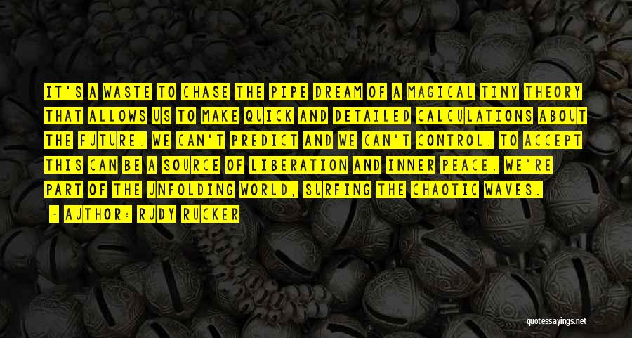 Rudy Rucker Quotes: It's A Waste To Chase The Pipe Dream Of A Magical Tiny Theory That Allows Us To Make Quick And