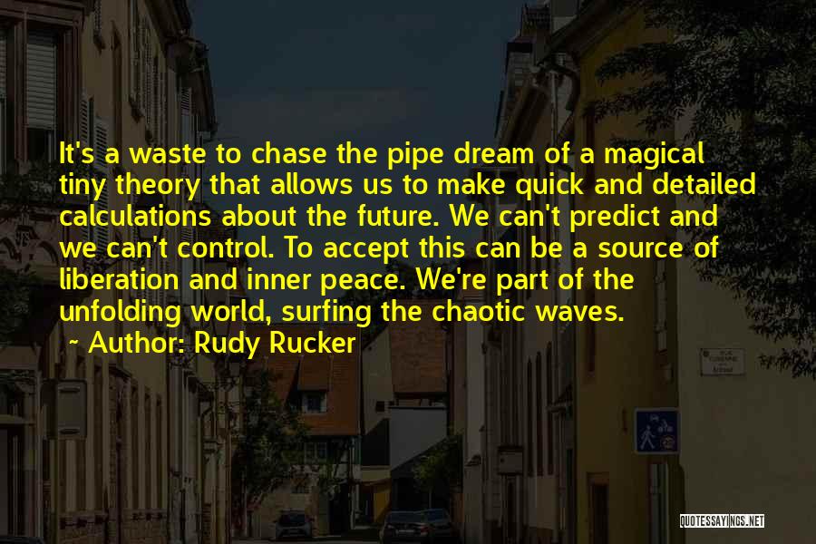 Rudy Rucker Quotes: It's A Waste To Chase The Pipe Dream Of A Magical Tiny Theory That Allows Us To Make Quick And