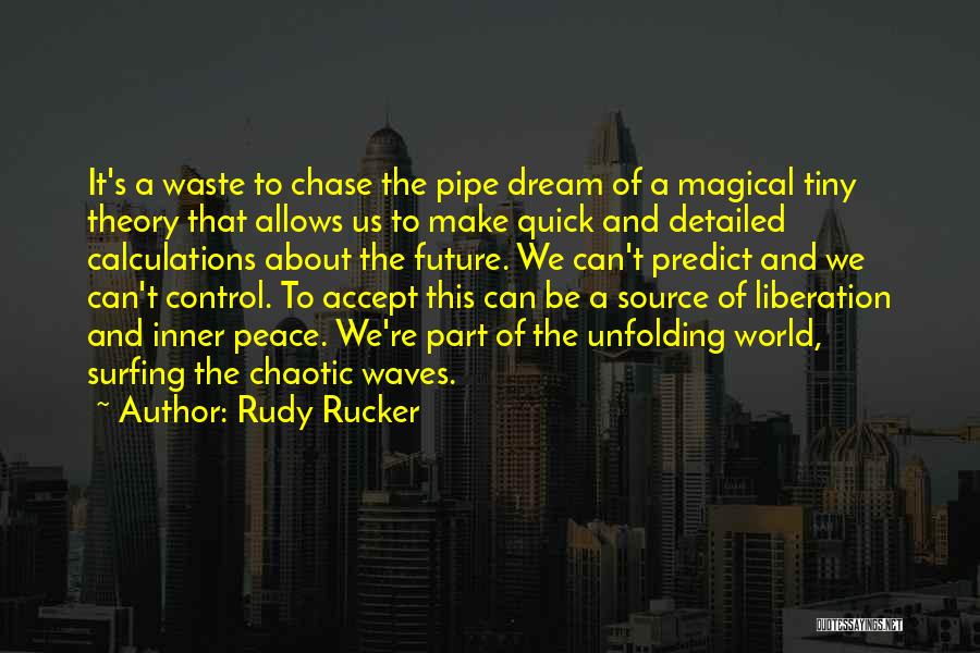 Rudy Rucker Quotes: It's A Waste To Chase The Pipe Dream Of A Magical Tiny Theory That Allows Us To Make Quick And