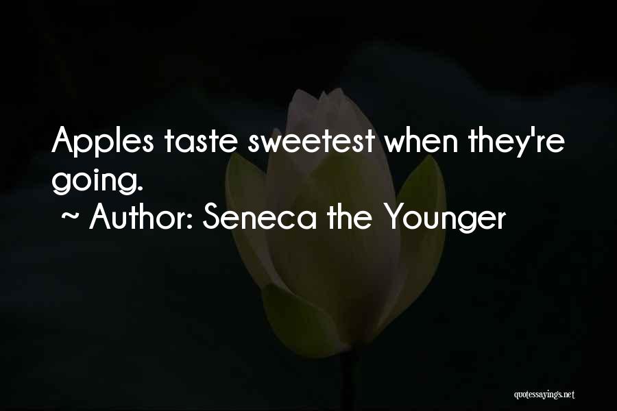 Seneca The Younger Quotes: Apples Taste Sweetest When They're Going.