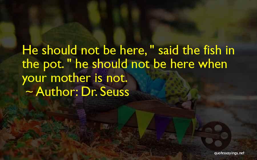 Dr. Seuss Quotes: He Should Not Be Here, Said The Fish In The Pot. He Should Not Be Here When Your Mother Is