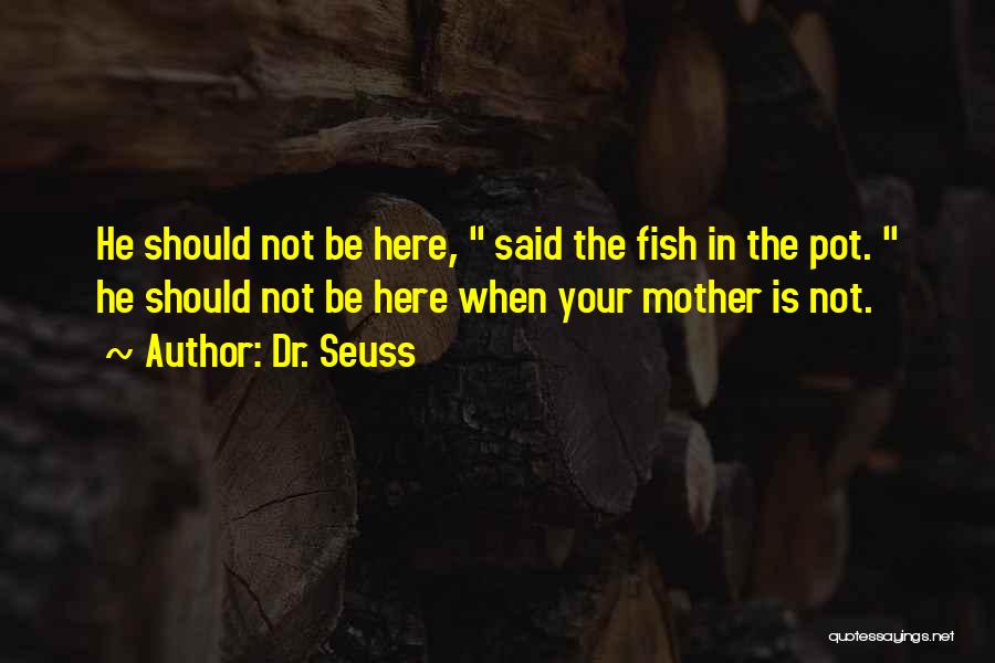 Dr. Seuss Quotes: He Should Not Be Here, Said The Fish In The Pot. He Should Not Be Here When Your Mother Is