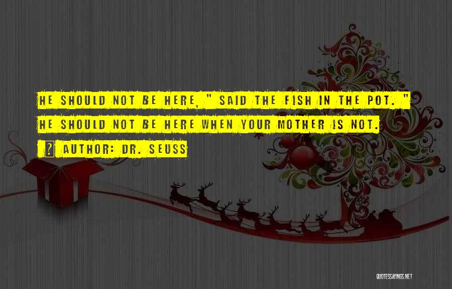 Dr. Seuss Quotes: He Should Not Be Here, Said The Fish In The Pot. He Should Not Be Here When Your Mother Is