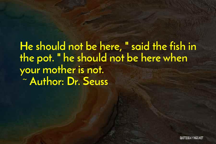 Dr. Seuss Quotes: He Should Not Be Here, Said The Fish In The Pot. He Should Not Be Here When Your Mother Is