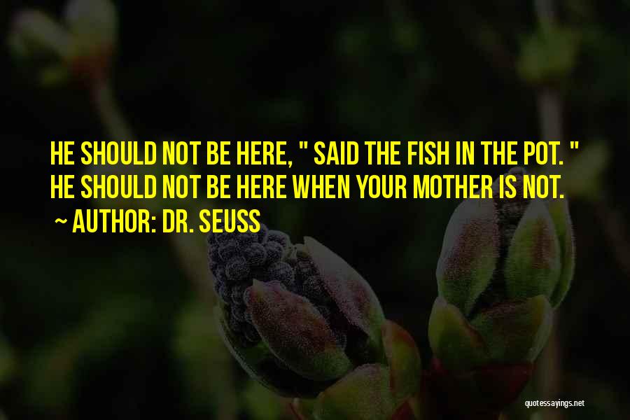 Dr. Seuss Quotes: He Should Not Be Here, Said The Fish In The Pot. He Should Not Be Here When Your Mother Is