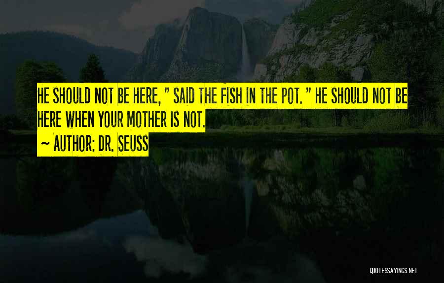 Dr. Seuss Quotes: He Should Not Be Here, Said The Fish In The Pot. He Should Not Be Here When Your Mother Is