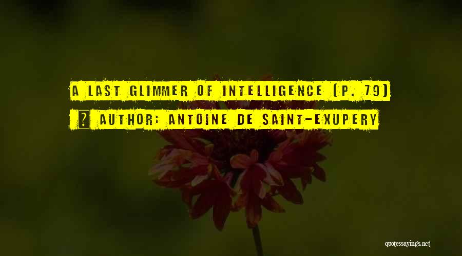 Antoine De Saint-Exupery Quotes: A Last Glimmer Of Intelligence (p. 79)