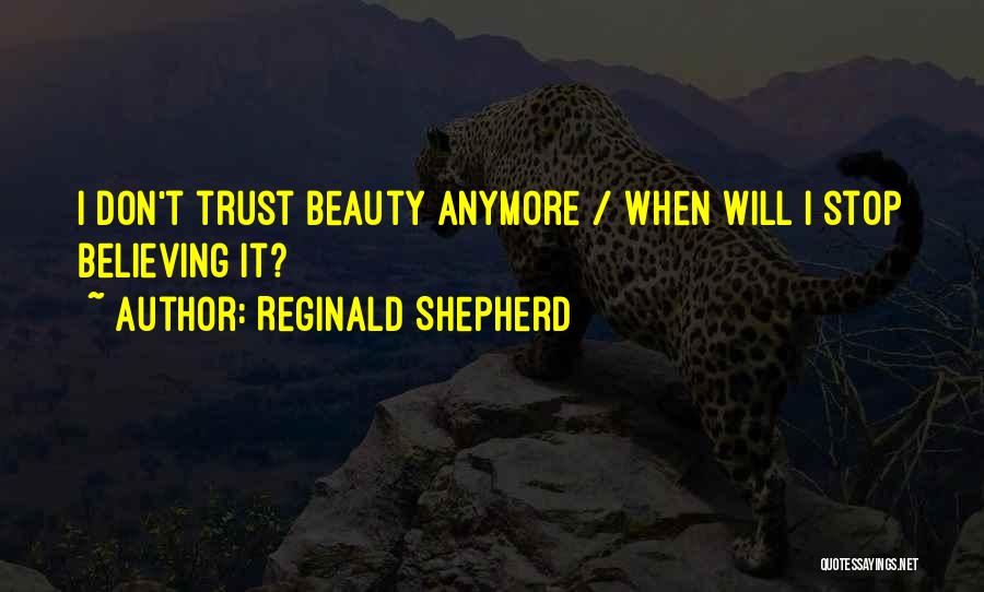 Reginald Shepherd Quotes: I Don't Trust Beauty Anymore / When Will I Stop Believing It?