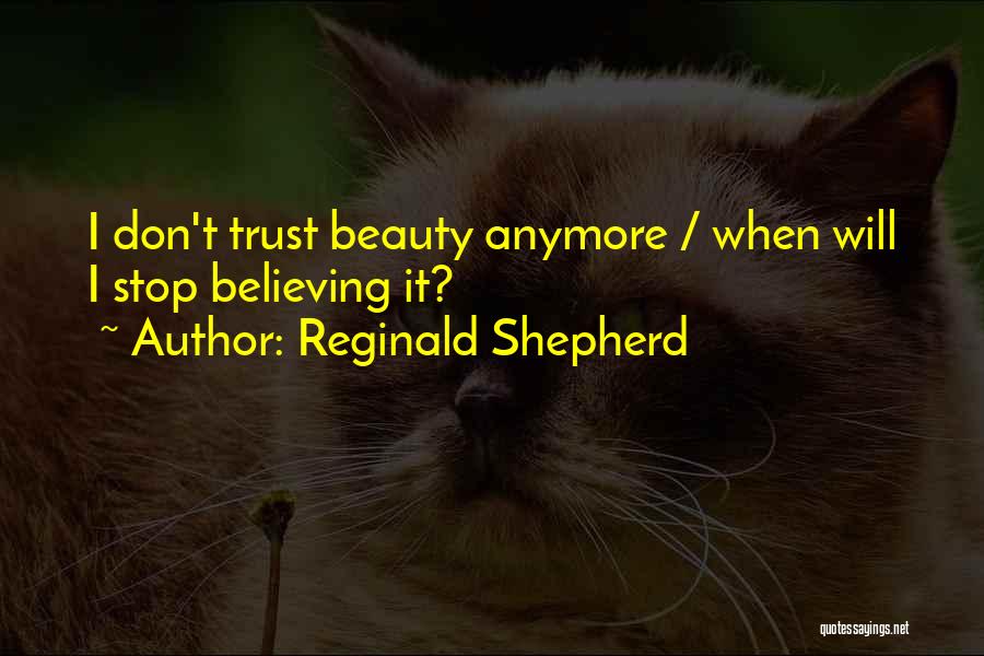 Reginald Shepherd Quotes: I Don't Trust Beauty Anymore / When Will I Stop Believing It?