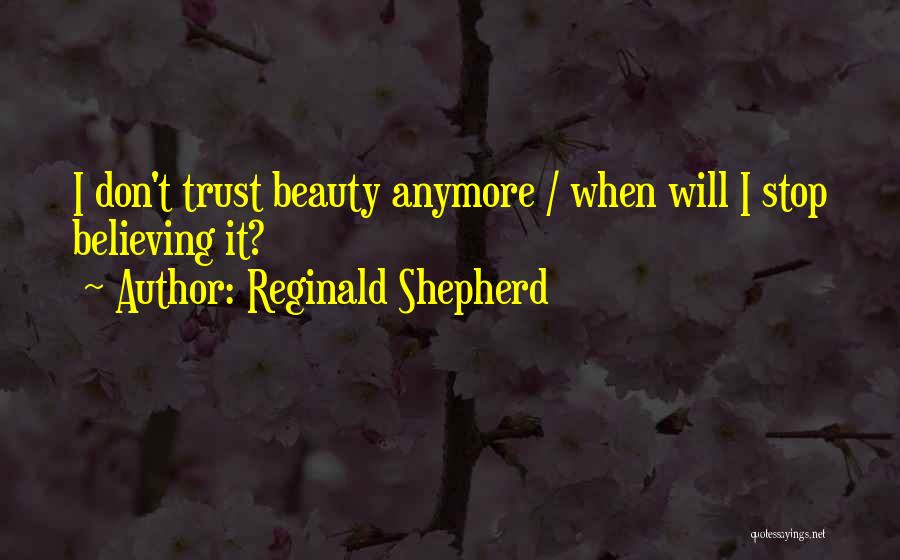 Reginald Shepherd Quotes: I Don't Trust Beauty Anymore / When Will I Stop Believing It?