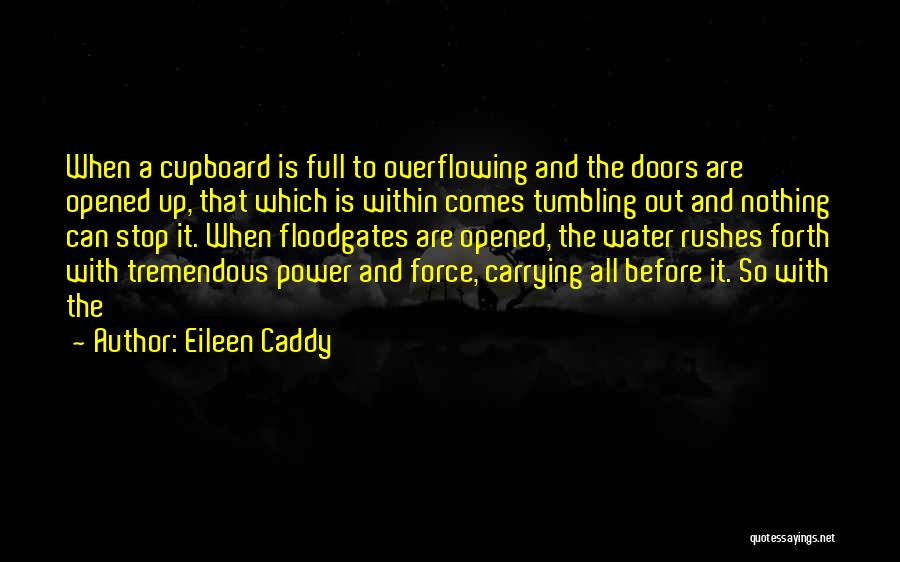 Eileen Caddy Quotes: When A Cupboard Is Full To Overflowing And The Doors Are Opened Up, That Which Is Within Comes Tumbling Out