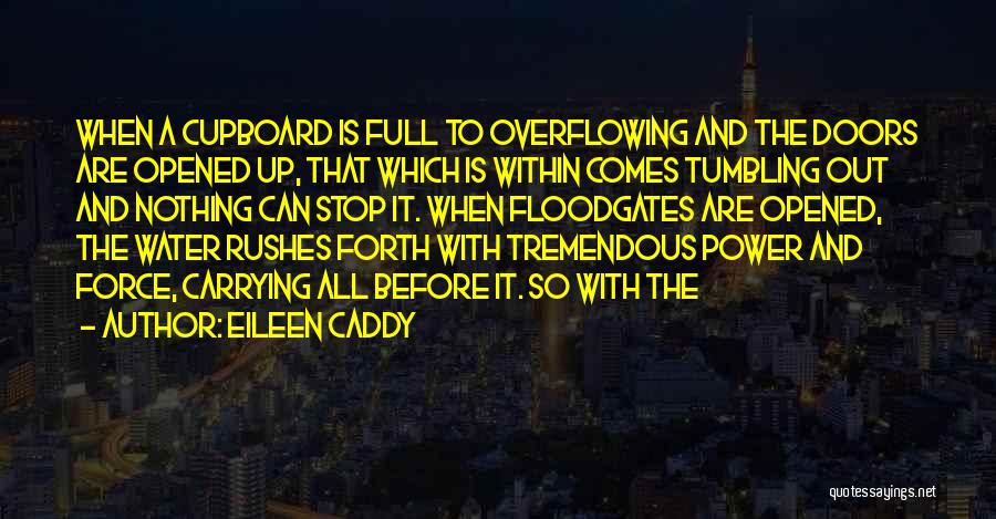 Eileen Caddy Quotes: When A Cupboard Is Full To Overflowing And The Doors Are Opened Up, That Which Is Within Comes Tumbling Out