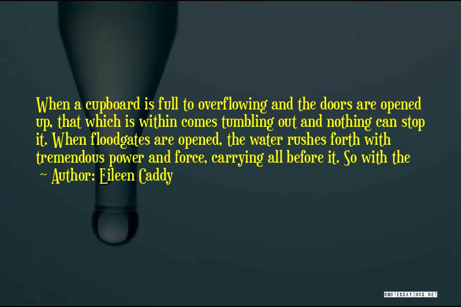 Eileen Caddy Quotes: When A Cupboard Is Full To Overflowing And The Doors Are Opened Up, That Which Is Within Comes Tumbling Out