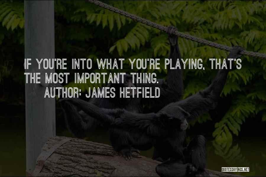 James Hetfield Quotes: If You're Into What You're Playing, That's The Most Important Thing.