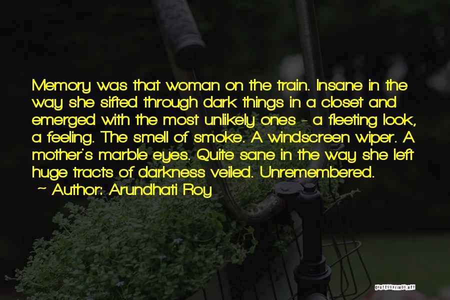 Arundhati Roy Quotes: Memory Was That Woman On The Train. Insane In The Way She Sifted Through Dark Things In A Closet And