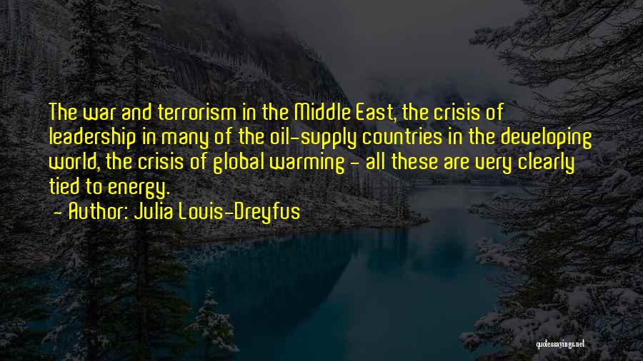 Julia Louis-Dreyfus Quotes: The War And Terrorism In The Middle East, The Crisis Of Leadership In Many Of The Oil-supply Countries In The