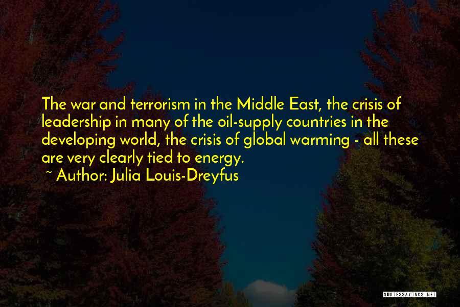 Julia Louis-Dreyfus Quotes: The War And Terrorism In The Middle East, The Crisis Of Leadership In Many Of The Oil-supply Countries In The