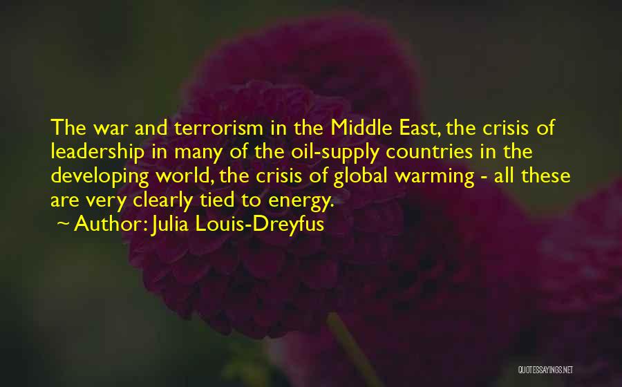 Julia Louis-Dreyfus Quotes: The War And Terrorism In The Middle East, The Crisis Of Leadership In Many Of The Oil-supply Countries In The