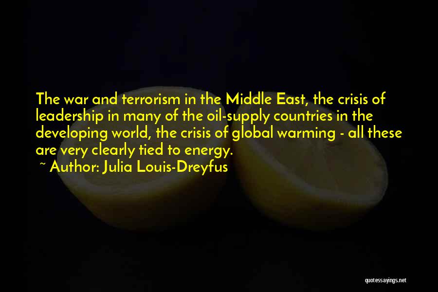 Julia Louis-Dreyfus Quotes: The War And Terrorism In The Middle East, The Crisis Of Leadership In Many Of The Oil-supply Countries In The