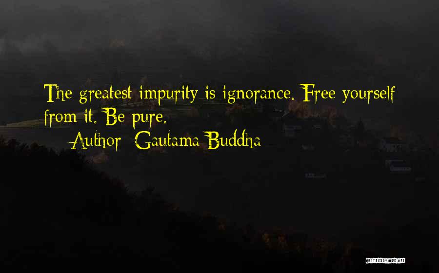 Gautama Buddha Quotes: The Greatest Impurity Is Ignorance. Free Yourself From It. Be Pure.