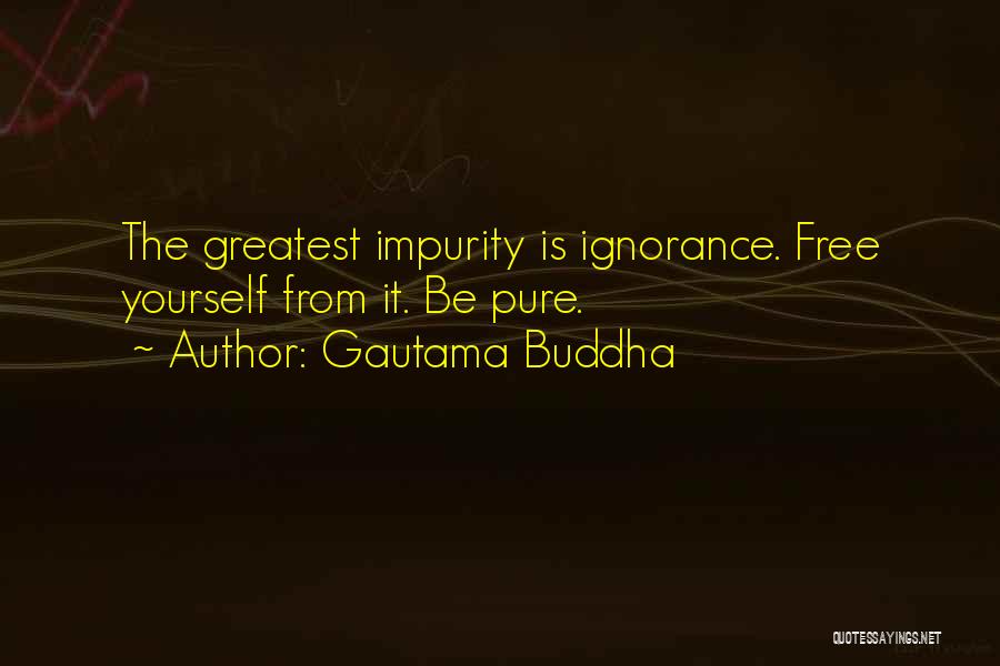 Gautama Buddha Quotes: The Greatest Impurity Is Ignorance. Free Yourself From It. Be Pure.