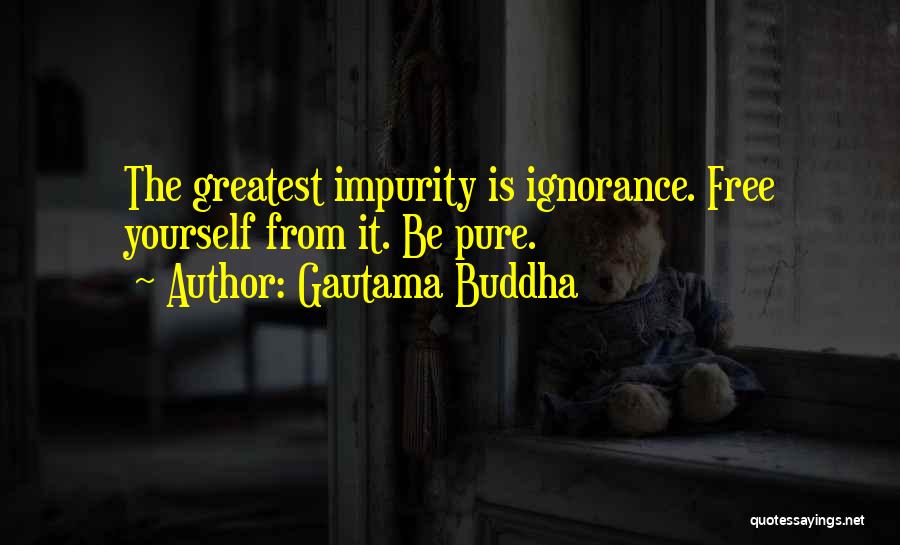 Gautama Buddha Quotes: The Greatest Impurity Is Ignorance. Free Yourself From It. Be Pure.