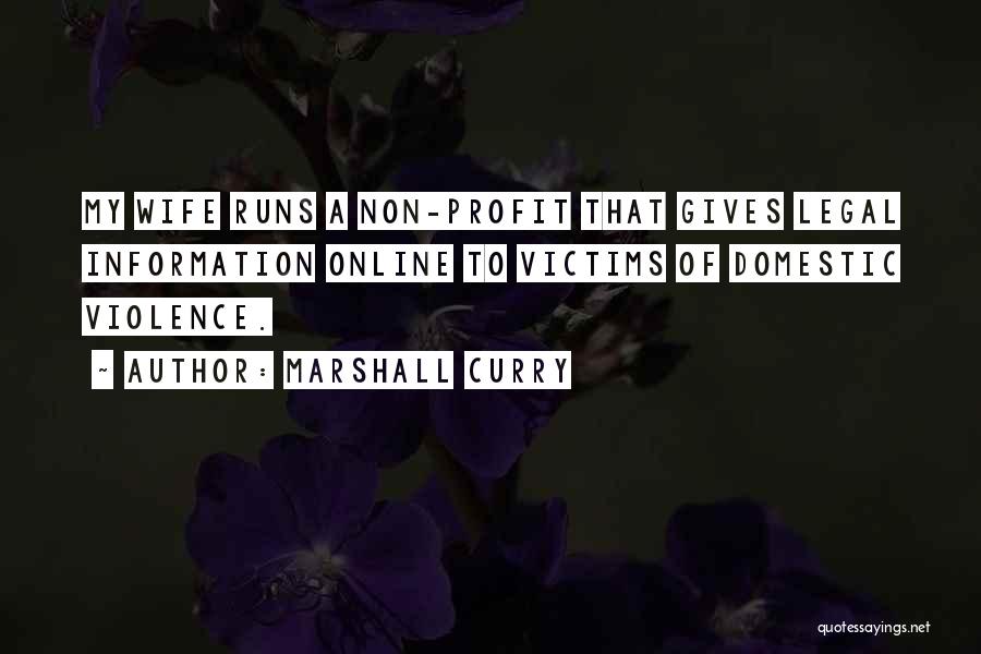 Marshall Curry Quotes: My Wife Runs A Non-profit That Gives Legal Information Online To Victims Of Domestic Violence.