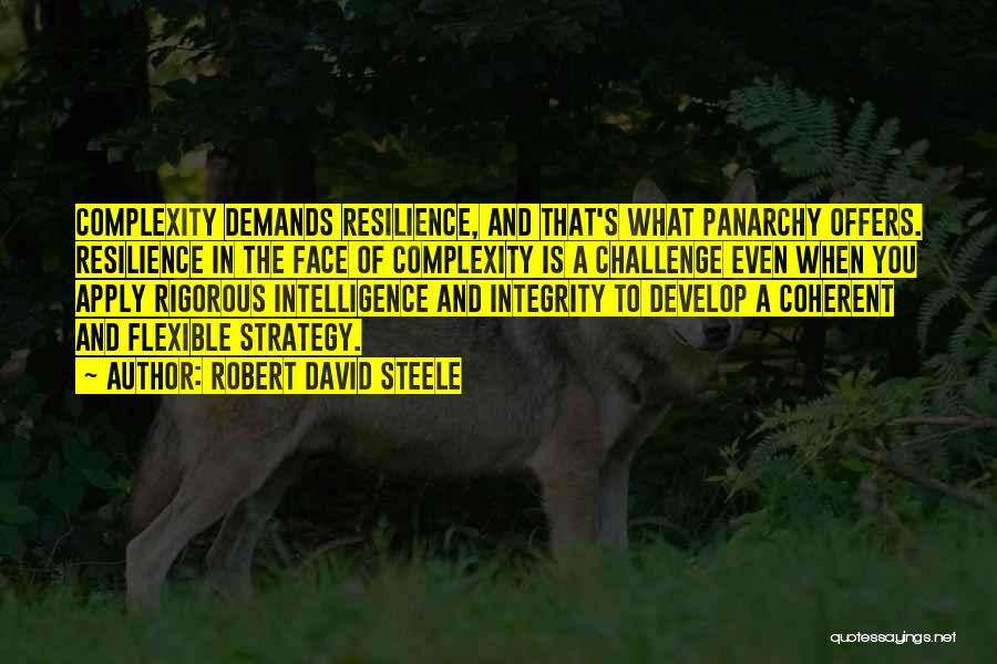 Robert David Steele Quotes: Complexity Demands Resilience, And That's What Panarchy Offers. Resilience In The Face Of Complexity Is A Challenge Even When You