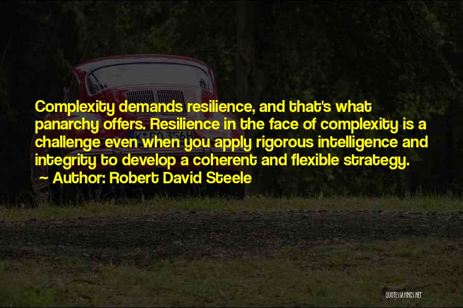 Robert David Steele Quotes: Complexity Demands Resilience, And That's What Panarchy Offers. Resilience In The Face Of Complexity Is A Challenge Even When You