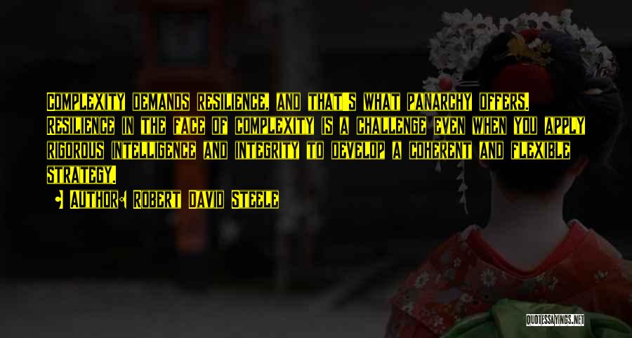Robert David Steele Quotes: Complexity Demands Resilience, And That's What Panarchy Offers. Resilience In The Face Of Complexity Is A Challenge Even When You