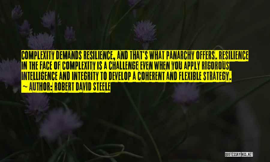 Robert David Steele Quotes: Complexity Demands Resilience, And That's What Panarchy Offers. Resilience In The Face Of Complexity Is A Challenge Even When You