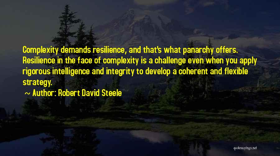 Robert David Steele Quotes: Complexity Demands Resilience, And That's What Panarchy Offers. Resilience In The Face Of Complexity Is A Challenge Even When You