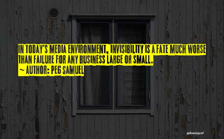 Peg Samuel Quotes: In Today's Media Environment, Invisibility Is A Fate Much Worse Than Failure For Any Business Large Or Small.