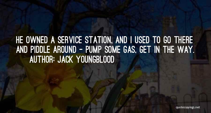 Jack Youngblood Quotes: He Owned A Service Station, And I Used To Go There And Piddle Around - Pump Some Gas, Get In