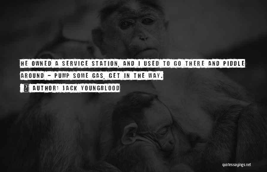 Jack Youngblood Quotes: He Owned A Service Station, And I Used To Go There And Piddle Around - Pump Some Gas, Get In
