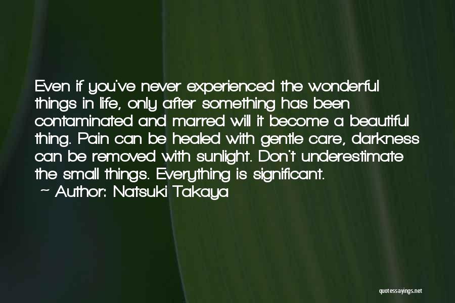 Natsuki Takaya Quotes: Even If You've Never Experienced The Wonderful Things In Life, Only After Something Has Been Contaminated And Marred Will It