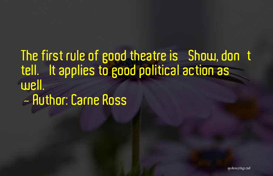 Carne Ross Quotes: The First Rule Of Good Theatre Is 'show, Don't Tell.' It Applies To Good Political Action As Well.