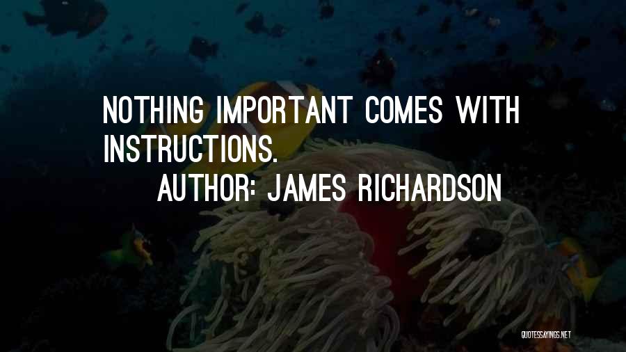 James Richardson Quotes: Nothing Important Comes With Instructions.