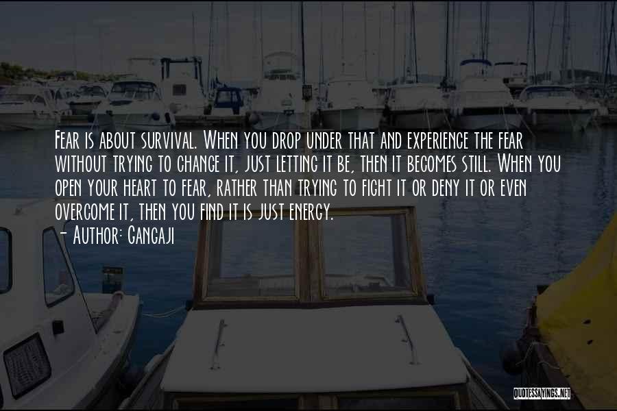 Gangaji Quotes: Fear Is About Survival. When You Drop Under That And Experience The Fear Without Trying To Change It, Just Letting