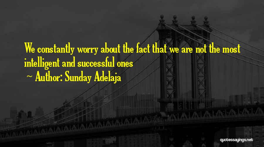 Sunday Adelaja Quotes: We Constantly Worry About The Fact That We Are Not The Most Intelligent And Successful Ones