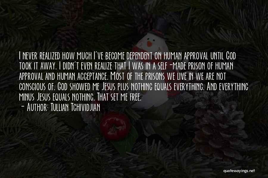 Tullian Tchividjian Quotes: I Never Realized How Much I've Become Dependent On Human Approval Until God Took It Away. I Didn't Even Realize