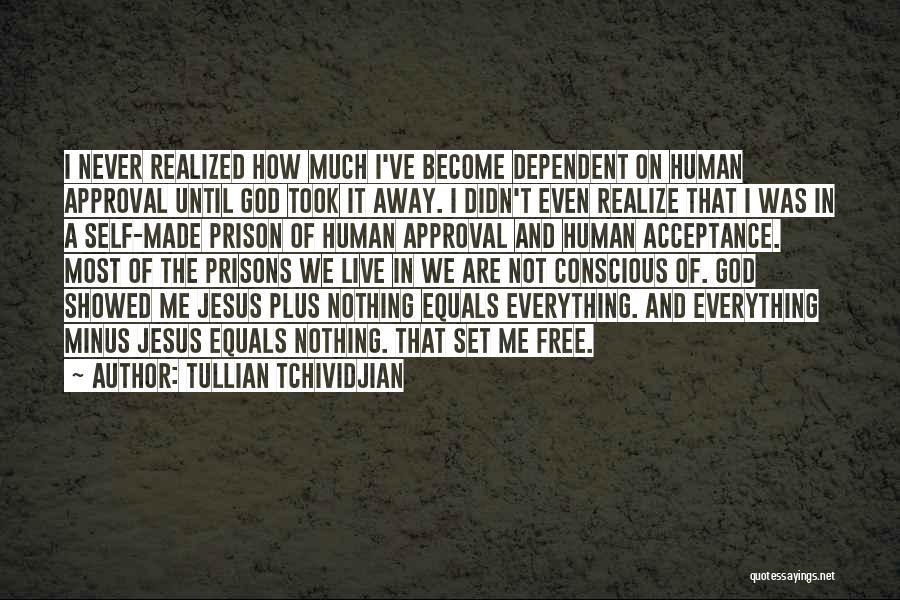 Tullian Tchividjian Quotes: I Never Realized How Much I've Become Dependent On Human Approval Until God Took It Away. I Didn't Even Realize