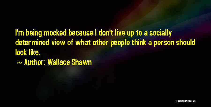 Wallace Shawn Quotes: I'm Being Mocked Because I Don't Live Up To A Socially Determined View Of What Other People Think A Person