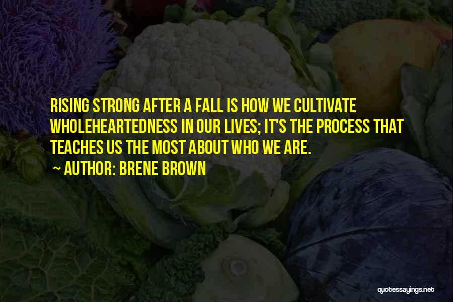 Brene Brown Quotes: Rising Strong After A Fall Is How We Cultivate Wholeheartedness In Our Lives; It's The Process That Teaches Us The