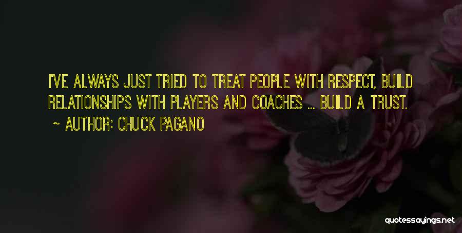 Chuck Pagano Quotes: I've Always Just Tried To Treat People With Respect, Build Relationships With Players And Coaches ... Build A Trust.