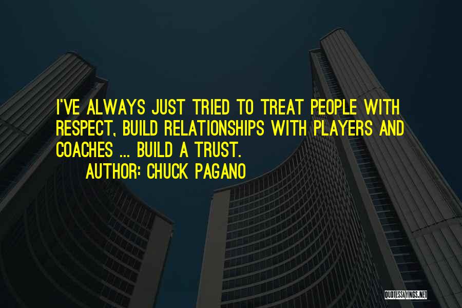 Chuck Pagano Quotes: I've Always Just Tried To Treat People With Respect, Build Relationships With Players And Coaches ... Build A Trust.