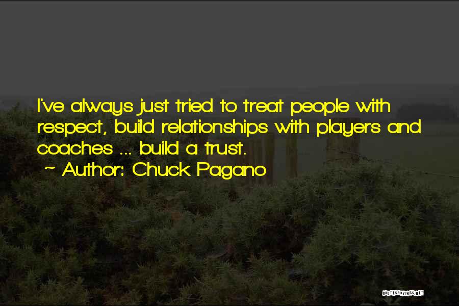 Chuck Pagano Quotes: I've Always Just Tried To Treat People With Respect, Build Relationships With Players And Coaches ... Build A Trust.